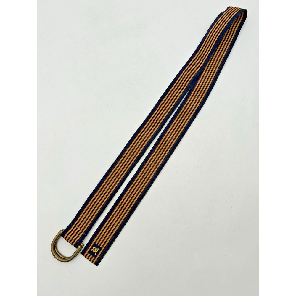 RUGBY Ralph Lauren Ring Belt Classic Blue & Gold Stripe Mens Size Medium